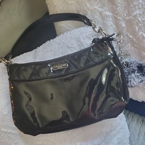 Black patent Coach Poppy purse